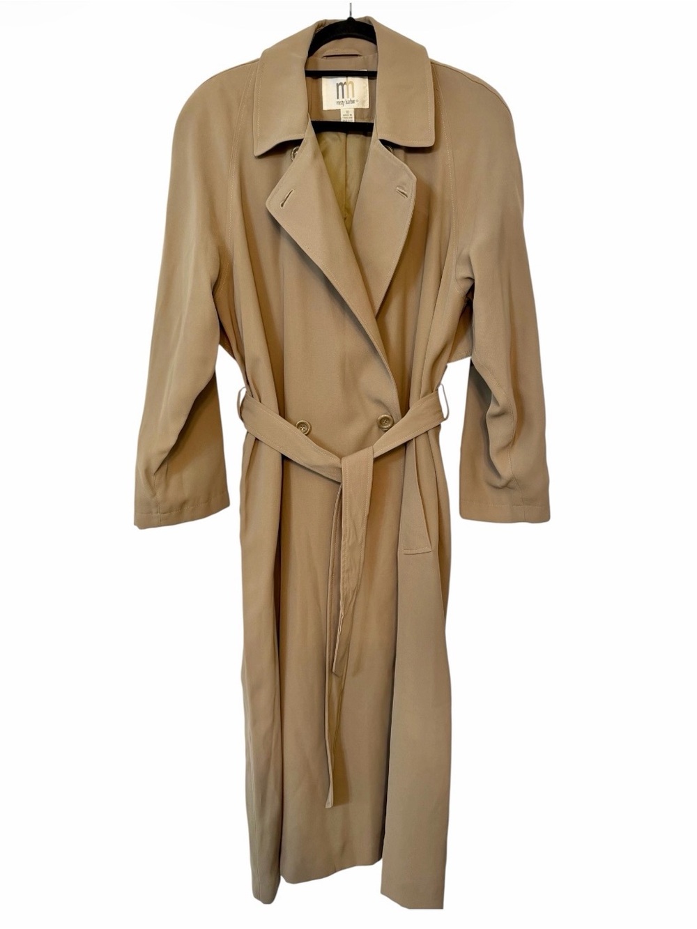 Vintage Misty Harbor long belted trench coat size 10 taupe color